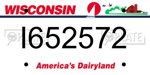 I652572 Wisconsin License Plate
