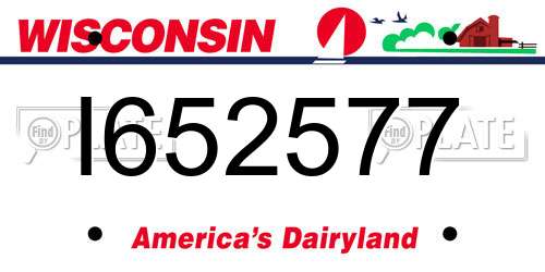 I652577 Wisconsin License Plate