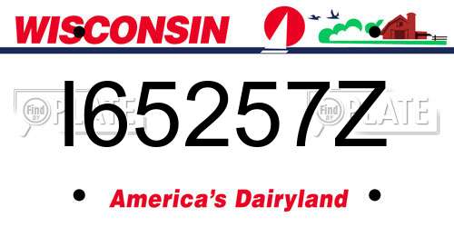 I65257Z Wisconsin License Plate