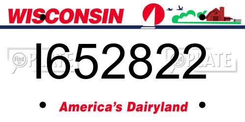 I652822 Wisconsin License Plate