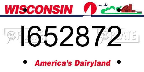 I652872 Wisconsin License Plate