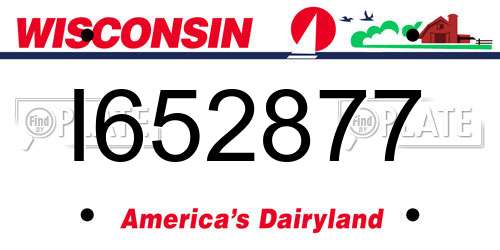 I652877 Wisconsin License Plate