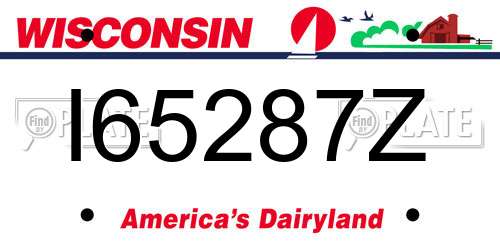 I65287Z Wisconsin License Plate