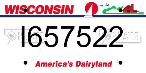 I657522 Wisconsin License Plate