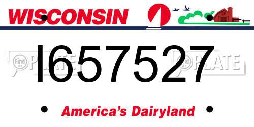 I657527 Wisconsin License Plate