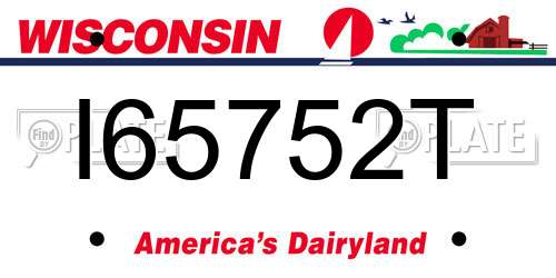 I65752T Wisconsin License Plate