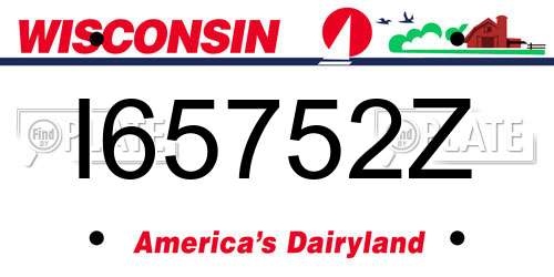 I65752Z Wisconsin License Plate