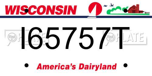 I65757T Wisconsin License Plate