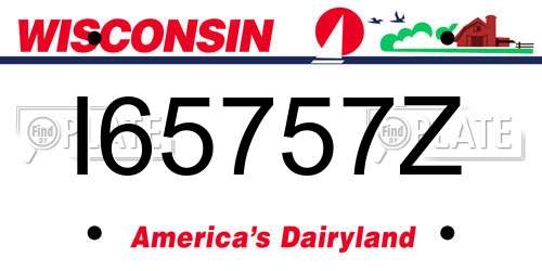 I65757Z Wisconsin License Plate