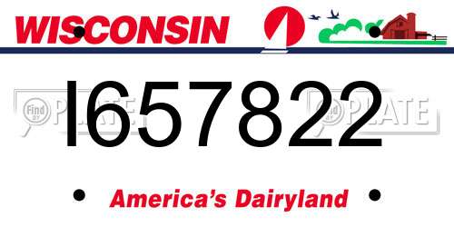 I657822 Wisconsin License Plate