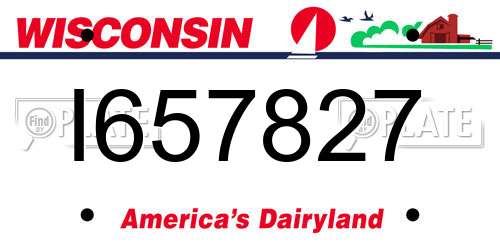 I657827 Wisconsin License Plate
