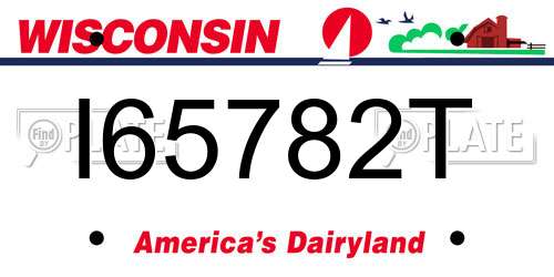 I65782T Wisconsin License Plate