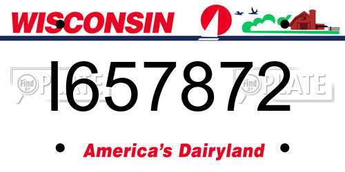 I657872 Wisconsin License Plate