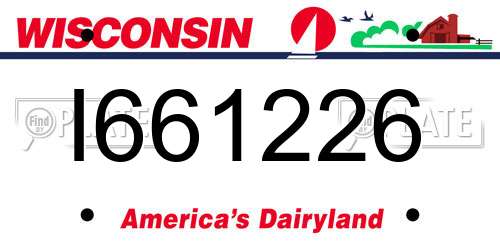 I661226 Wisconsin License Plate