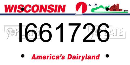 I661726 Wisconsin License Plate
