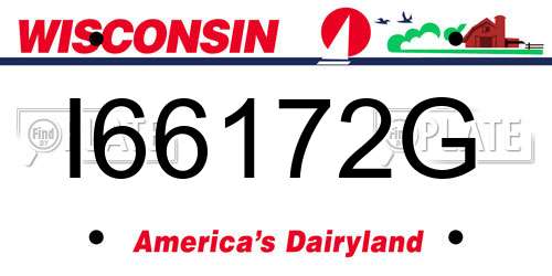 I66172G Wisconsin License Plate