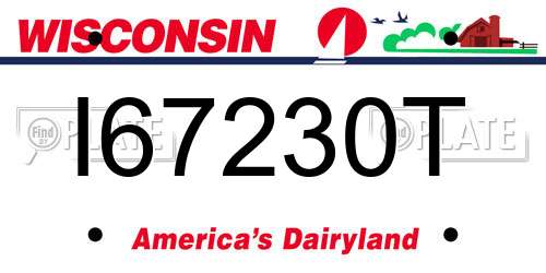 I67230T Wisconsin License Plate