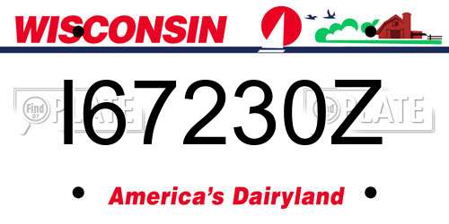 I67230Z Wisconsin License Plate