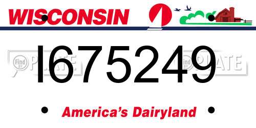 I675249 Wisconsin License Plate