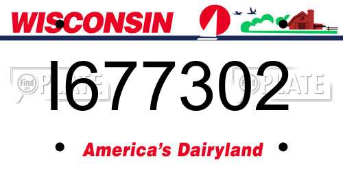 I677302 Wisconsin License Plate