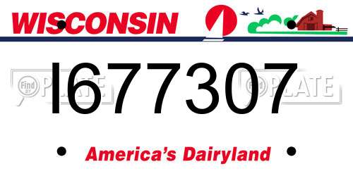 I677307 Wisconsin License Plate