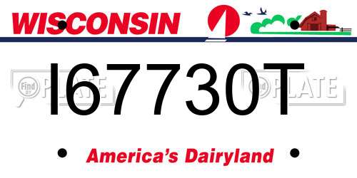 I67730T Wisconsin License Plate