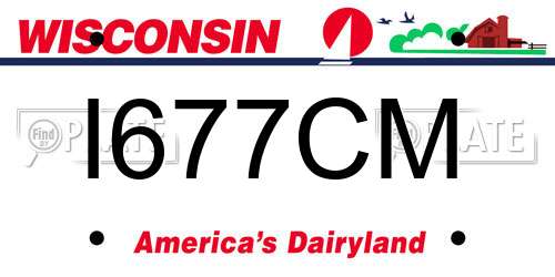 I677CM Wisconsin License Plate