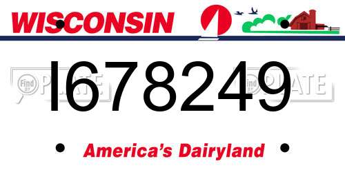 I678249 Wisconsin License Plate