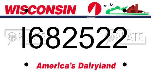 I682522 Wisconsin License Plate