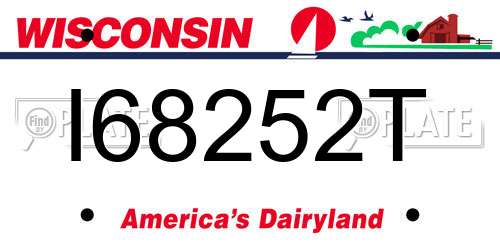 I68252T Wisconsin License Plate