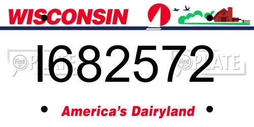I682572 Wisconsin License Plate