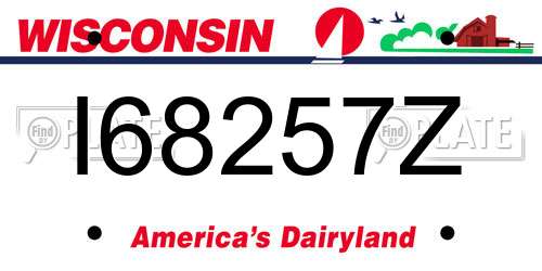 I68257Z Wisconsin License Plate