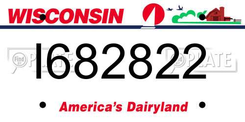 I682822 Wisconsin License Plate