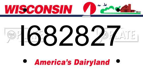I682827 Wisconsin License Plate