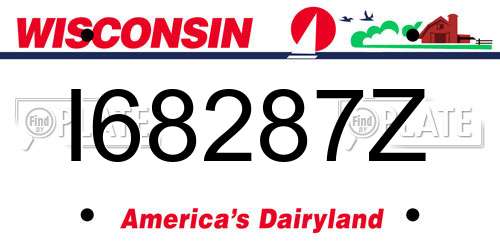I68287Z Wisconsin License Plate