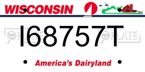 I68757T Wisconsin License Plate