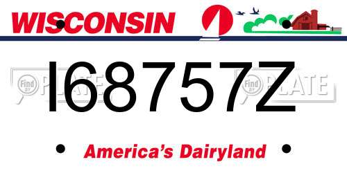 I68757Z Wisconsin License Plate