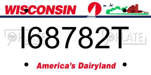 I68782T Wisconsin License Plate