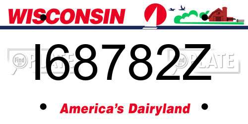 I68782Z Wisconsin License Plate