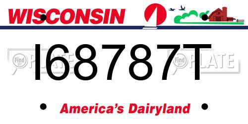 I68787T Wisconsin License Plate