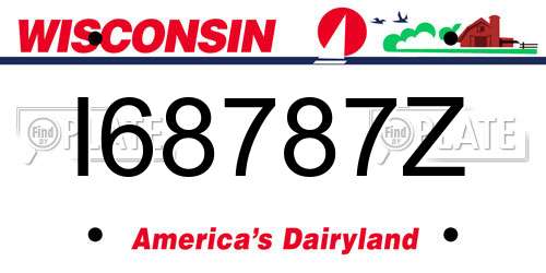 I68787Z Wisconsin License Plate