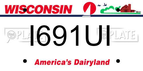 I691UI Wisconsin License Plate