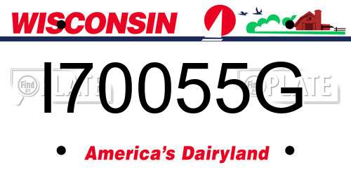 I70055G Wisconsin License Plate
