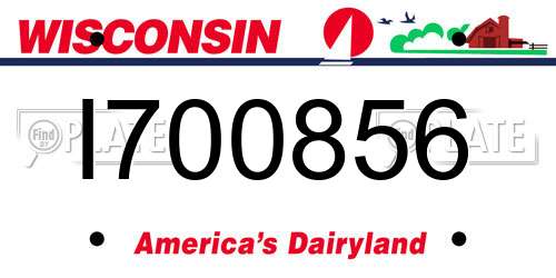 I700856 Wisconsin License Plate
