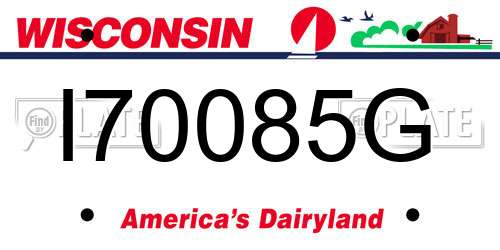 I70085G Wisconsin License Plate