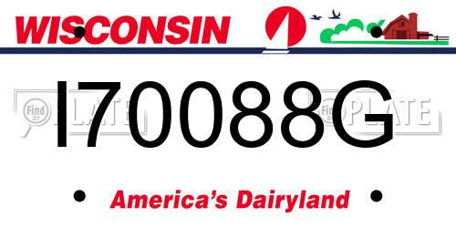 I70088G Wisconsin License Plate