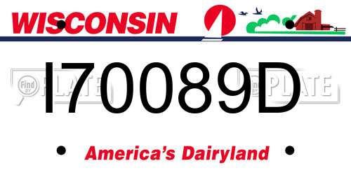 I70089D Wisconsin License Plate