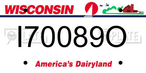 I70089O Wisconsin License Plate