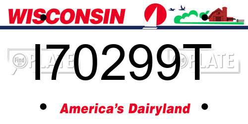 I70299T Wisconsin License Plate