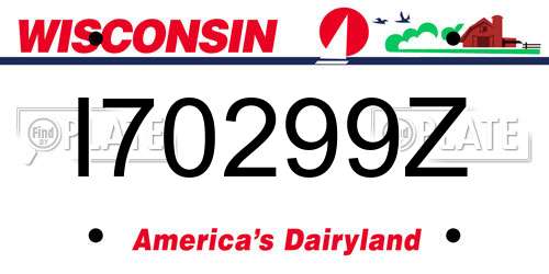 I70299Z Wisconsin License Plate